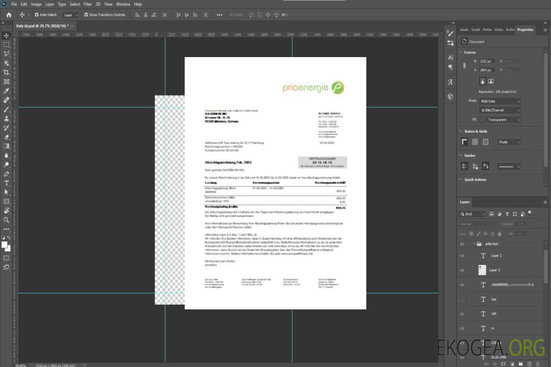 Justificatif de domicile Prioenergie facture d'entreprise de services publics, SCR template Justificatif de domicile Prioenergie facture d'entreprise de services publics, SCR template